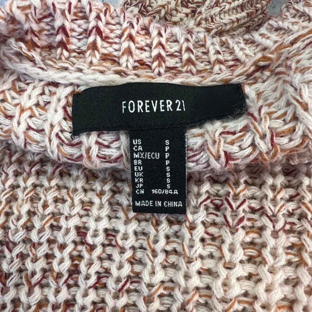 Forever 21 Sweater Size Small Cream‎ and Brown crew neck - Picture 8 of 10